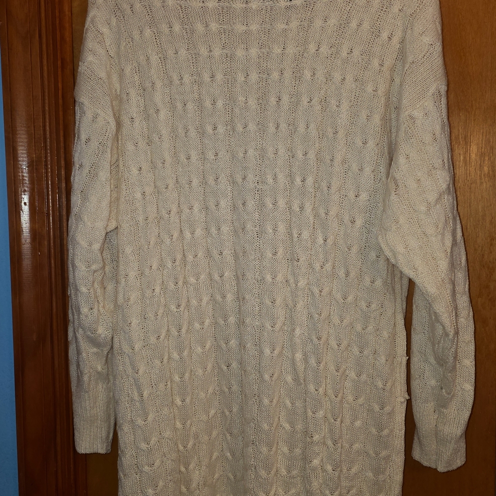 Cozy Cream Cable Knit Sweater Dress